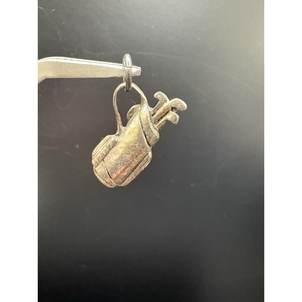 Vintage 925 Sterling Silver Golf Club Bag Charm Pendant .75” 2.3g